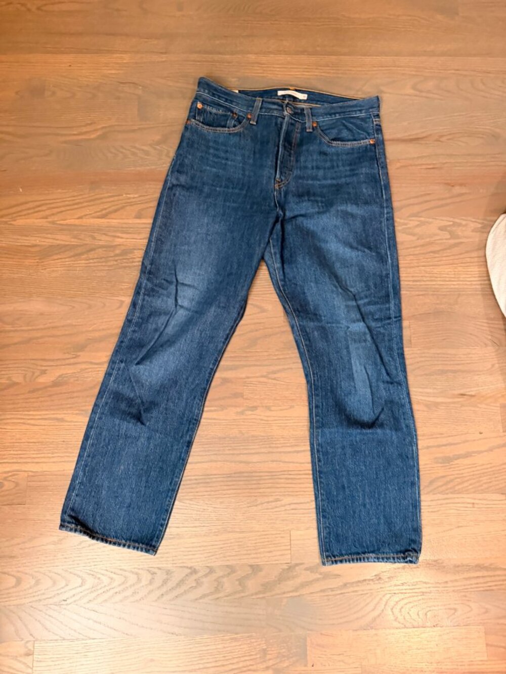 Levi's Premium Wedgie Straight High Rise Button Fly Jeans Dark Wash Size 30